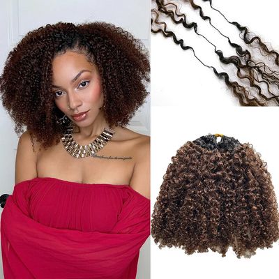 Ssawhair #T1B/4 Afro Kinky Curly Crochet Human Hair Extensions 16" 240g