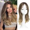 Ms Taj Hair Toppers for Women with Thinning Hair, 18 Inch Straight & Natural Wavy Hair Pieces, 6.5"x6.5" Full Coverage Base, Add Hair Volume for Daily Wear & Multiple Occasions(Brown to Beige Blonde) view 1