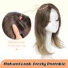 Ms Taj Hair Toppers for Women with Thinning Hair, 18 Inch Straight & Natural Wavy Hair Pieces, 6.5"x6.5" Full Coverage Base, Add Hair Volume for Daily Wear & Multiple Occasions(Brown to Beige Blonde) view 2