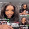 Nadula Yaki Straight Bob Drawstring Wig Human Hair with Face Framing Layers 180% Density, Glueless 7x5 Bye Bye Knots Wig Pre Cut/Plucked/Bleached Knots Ready to Go Short Layered Yaki Bob Wig 14inch view 2