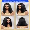 Nadula Yaki Straight Bob Drawstring Wig Human Hair with Face Framing Layers 180% Density, Glueless 7x5 Bye Bye Knots Wig Pre Cut/Plucked/Bleached Knots Ready to Go Short Layered Yaki Bob Wig 14inch view 4