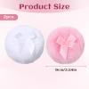 2 PCS Large Fluffy Makeup Sponge, 3.5 Inch Ultra Soft Washable Large Body Cosmetic Applicator Round Reusable Dusting Cosmetic Sponge for Wet Dry Makeup Face Body (White & Pink) view 2