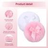 2 PCS Large Fluffy Makeup Sponge, 3.5 Inch Ultra Soft Washable Large Body Cosmetic Applicator Round Reusable Dusting Cosmetic Sponge for Wet Dry Makeup Face Body (White & Pink) view 3