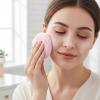 2 PCS Large Fluffy Makeup Sponge, 3.5 Inch Ultra Soft Washable Large Body Cosmetic Applicator Round Reusable Dusting Cosmetic Sponge for Wet Dry Makeup Face Body (White & Pink) view 4