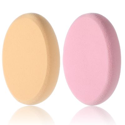 2 Pack Sponge for Makeup, Oval Puff Egg Foundation Sponge Skin Tone and Pink Air Cushion Puff for Eye Foundation Blush Application Forehead Cheeks Wet and Dry