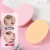 2 Pack Sponge for Makeup, Oval Puff Egg Foundation Sponge Skin Tone and Pink Air Cushion Puff for Eye Foundation Blush Application Forehead Cheeks Wet and Dry view 4