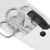 COOLHIYA 4pcs Beard and Nose Hair Trimming Scissors Set Stainless Steel Precision Mustache Shears with White Leather Case and Small Comb for Men'S Grooming view 3