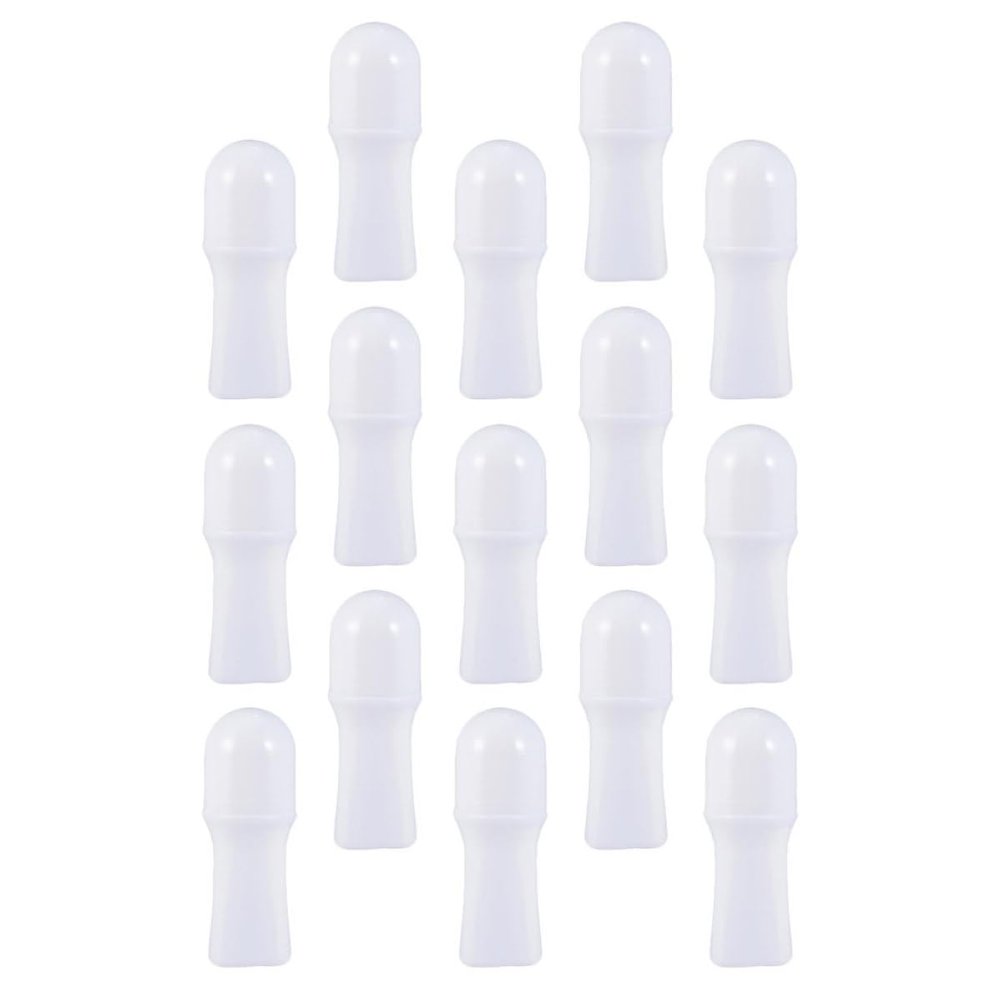 HEATSHAKING 15Pcs 50Ml Refillable Plastic Roller Bottles for Essential Oils and Deodorant, Empty Subpackage Containers with Roll-On Applicator for Travel and Personal Care