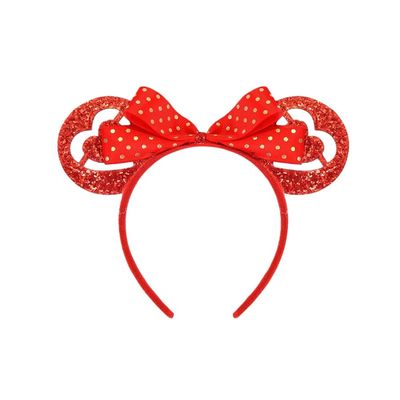 Koolgil Women's Valentine's Day Heart Headband, Love Theme Party Decorations, Photo Props with Bows and Floral Designs, Holiday Hair Accessories (A- Love Heart Mouse Ear)