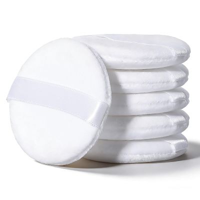 6 Pcs Setting Puffs, White Round Press Applicator for Women's Face Makeup Supplies