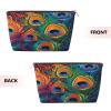 Ntyfur Vibrant Peacock Feather Pattern Makeup Bag Toiletry Case Cosmetic Bag Travel Pouch for Women 7 X 2.4 X 5 Inch view 2