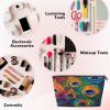 Ntyfur Vibrant Peacock Feather Pattern Makeup Bag Toiletry Case Cosmetic Bag Travel Pouch for Women 7 X 2.4 X 5 Inch view 3