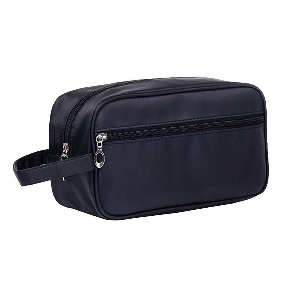 Mens Toiletry Bag, PU Leather Large Capacity Water Resistant Solid Travel Toiletry Bag with Drawstring and Zipper,Hanging Men Travel Toiletries Bag for Travel,Camping,Gym,Shower,Business,Vacation