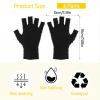 6 Pairs Cotton Gloves for Dry Hands Sleeping, Fingerless Sleep Gloves for Moisturizing and Comfort(Black) view 2