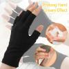 6 Pairs Cotton Gloves for Dry Hands Sleeping, Fingerless Sleep Gloves for Moisturizing and Comfort(Black) view 3