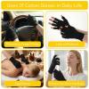 6 Pairs Cotton Gloves for Dry Hands Sleeping, Fingerless Sleep Gloves for Moisturizing and Comfort(Black) view 4