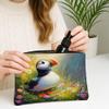 Artistic Floral Makeup Bag, Bird Design Cosmetic Travel Pouch for Women, Portable Canvas Zipper Organizer, Spring Skincare Toiletry Bag 7x9 Inch view 3