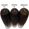 Llhdmeng 10-24 Inch Long Human Hairs Toppers 12x13cm Silk Base Piece Middle Part Straight Virgin Haires Topper for Women with Thinning Hair Adds Volume(Dark Brown,10 inch) view 3