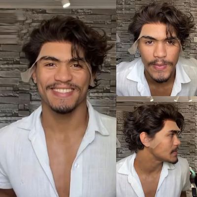 Hesperis Prestyled Wave Natural Short Men's Pixie Cut Wig Human Hair Full Lace Curly Wig for Men Brazilian Remy Hair Pre Plucked Wigs For Male (150density)