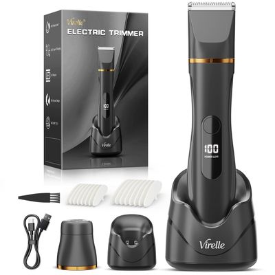 Electric Razor & Face Beard Trimmer for Men, Waterproof Versatile Foil Shaver for Groin, Arms, Legs,Chest & Back, Body Hair Removal for Men, Painless Groomer with Ceramic Blade, Gift for Him, Midnight