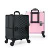 BJOHVPPS Rolling Makeup Train Case, Professional Large Makeup Train Case Rolling Cosmetic Trolley Makeup Case Organizer Makeup Travel Case with 4 Detachable Removable Wheels view 3