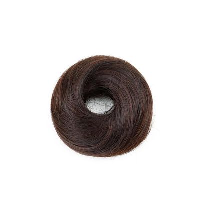 Llhdmeng Scrunchies Donut Wig Accessory Updo Buns Hairs Synthetic Piece Straight Chignon Extension Mini Rubber Band Hair Bun Elegant or Chic Look(Dark Brown)