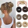 Llhdmeng Scrunchies Donut Wig Accessory Updo Buns Hairs Synthetic Piece Straight Chignon Extension Mini Rubber Band Hair Bun Elegant or Chic Look(Dark Brown) view 2
