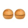 2 Pcs 5ml Empty Aluminum Tin with Bamboo Shell Cosmetic Sample Containers Cute Ball Shaped Metal Tin Jars Bamboo Tins Cosmetic Jars with Screw Lids for Make Up Lotion Sample Lip Balm Eye Shadow view 1