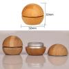 2 Pcs 5ml Empty Aluminum Tin with Bamboo Shell Cosmetic Sample Containers Cute Ball Shaped Metal Tin Jars Bamboo Tins Cosmetic Jars with Screw Lids for Make Up Lotion Sample Lip Balm Eye Shadow view 3