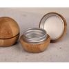 2 Pcs 5ml Empty Aluminum Tin with Bamboo Shell Cosmetic Sample Containers Cute Ball Shaped Metal Tin Jars Bamboo Tins Cosmetic Jars with Screw Lids for Make Up Lotion Sample Lip Balm Eye Shadow view 4