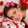 NEWSPIED Valentine's Day Bow Headband Rose Red Cute Hair Bands with 2Pcs Heart Bow Hair Clips Set Valentines Headband for Party Favor Valentines Hair Accessories view 4