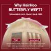 HairHoo Butterfly Weft Hair Extensions Double Drawn Platinum Blonde Glue-Free Real Human Hair Extensions with Install Accessories, Breathable Invisible Weft for Home or Salon 18 Inch 110g view 2