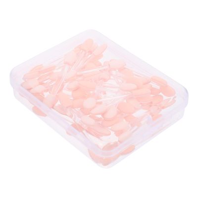 HAPINARY 50Pcs Dual-Ended Plastic Eyeshadow Sticks Disposable Eye Makeup Applicators for Handle Rectangular Box Packaging