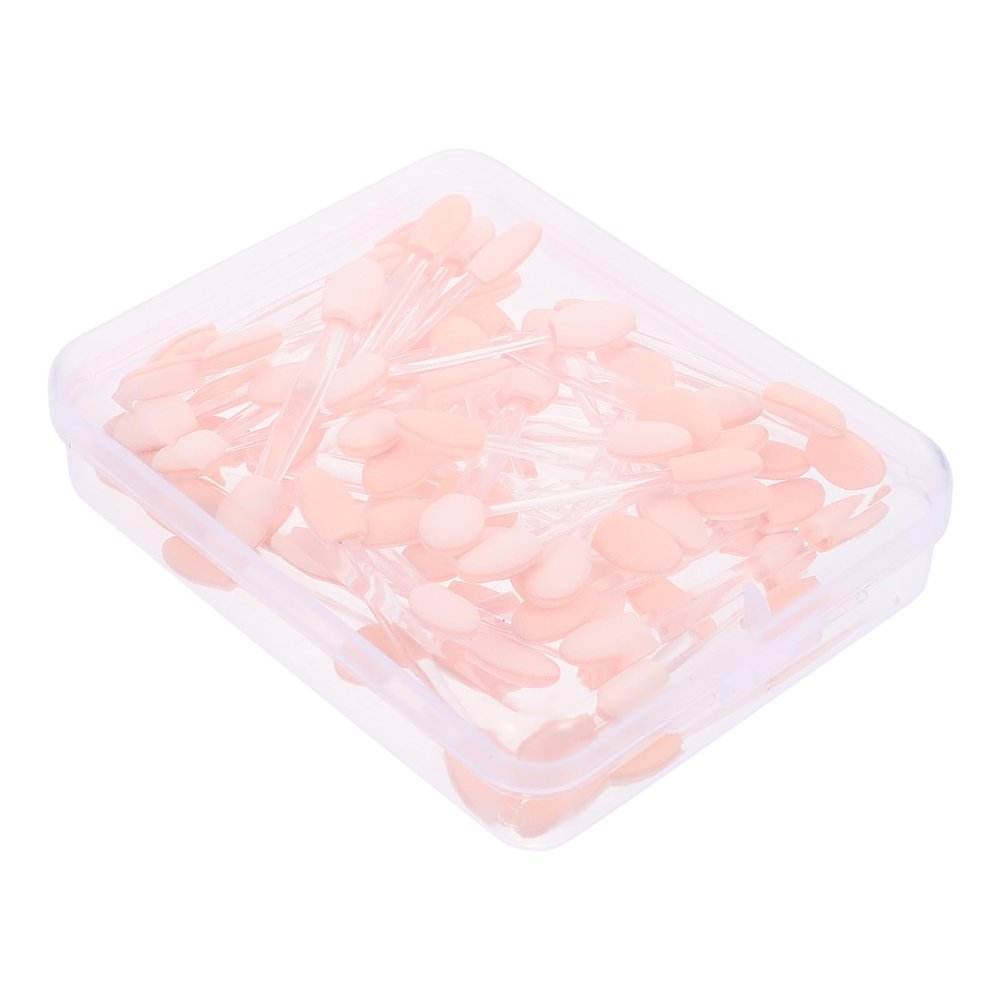 HAPINARY 50Pcs Dual-Ended Plastic Eyeshadow Sticks Disposable Eye Makeup Applicators for Handle Rectangular Box Packaging