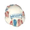 American Flag Element Flip Flops Shower Caps Reusable Waterproof Adjustable Stylish Hair Cap Elastic view 2