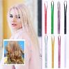 Hair Tinsel 10pcs 120cm Shiny Sparkle Threads Glitter Hair Tinsel Rainbow Strands Gold Laser False Extensions For Women Styling(ColorH) view 2
