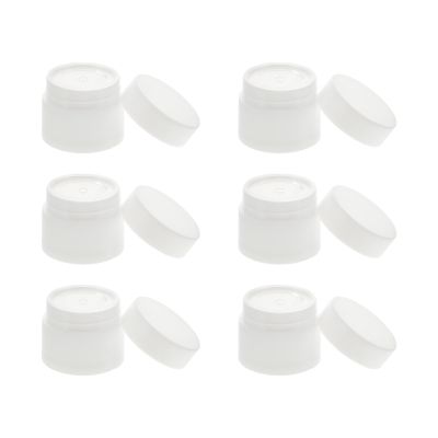 VALICLUD 20Pcs Double-Layer Facial Cream Box 5G Frosted White Cosmetics Container with Inner Lid Travel Makeup Storage Jar for Skincare and Lotion