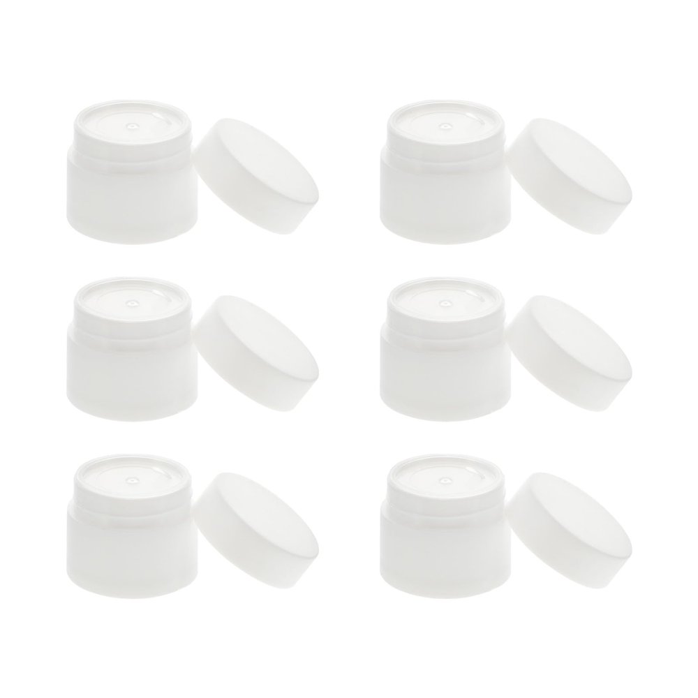 VALICLUD 20Pcs Double-Layer Facial Cream Box 5G Frosted White Cosmetics Container with Inner Lid Travel Makeup Storage Jar for Skincare and Lotion