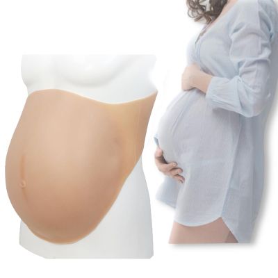 SooTTBE Silicone Fake Pregnant Belly Lightweight Cotton Filled Pregnant Lifelike Fale Belly Props for Pretending Pregnancy,Color 3,S