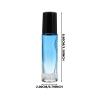 DECORNIJIA 10Pcs 10Ml Glass Essential Oil Roller Bottles with Blue Gradient Refillable Perfume Roller Bottles for Travel and Aromatherapy Black Cap Sub for Oil Storage view 2