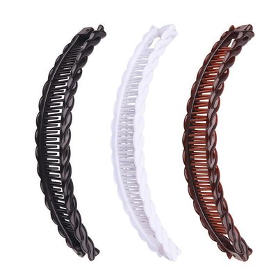 3 Pack Banana Hair Clips Set (Black/White/Brown), Claws Hair Grips Hair Accessories, Vintage-Style Hair Grips for Women and Girls, Gentle Hold Hair Accessories for Thick Hair, Updos, Ponytails