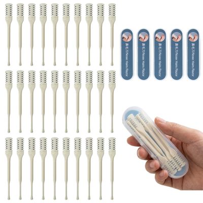 30PCS Manual Nose Hair Trimmer with Ear Picker for Women Men, Upgrade Double-Sided Nasal Hair Cutter 360 Rotating Nose Hair Razor Scissors Nostril Hair Remover Tools with Storage Box Grooming Kit