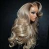 abgese Ombre Ash Blonde Lace Front Wigs Human Hair Upgrade 200 Density Body Wave Lace Frontal Human Hair Wig 13x4 Glueless Mile Tea Blonde Colored Wig Pre Plucked for Women 22 Inch view 4