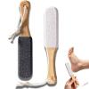 2-Pack Professional Pedicure Foot File & Pumice Stone with Wooden Handle on a Stick - Callus Remover and Foot Scrubber for Dead Skin, Dry Rough Feet, Cracked Heels and Corns view 1