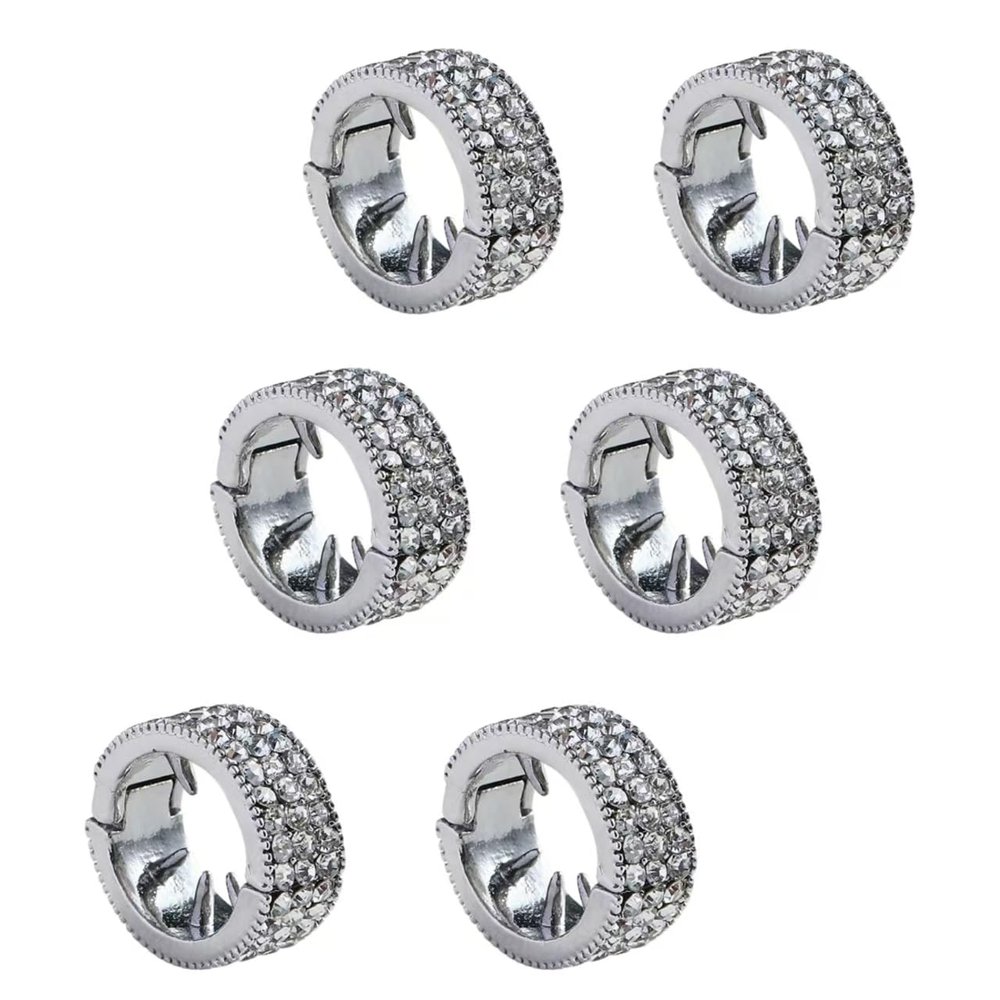 6 Pcs Bangs Hair Rings Exquisite Metal Round Bangs Hair Clasp for Women Fashion Accessories