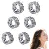 6 Pcs Bangs Hair Rings Exquisite Metal Round Bangs Hair Clasp for Women Fashion Accessories view 3