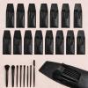 16 Sets Travel Makeup Brush Set Synthetic Fiber Face Foundation Make up Brushes Bridesmaid Gift with Travel Makeup Bag for Wedding Bridal Shower Favors Bachelorette Party Gift (Black) view 1
