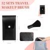16 Sets Travel Makeup Brush Set Synthetic Fiber Face Foundation Make up Brushes Bridesmaid Gift with Travel Makeup Bag for Wedding Bridal Shower Favors Bachelorette Party Gift (Black) view 3