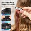 12PC Clip in Hair Tinsel Champagne, 2026 New Tinsel Hair Extensions Clip in Champagnes, Glitter Hair Extensions for Girls Women, Sparkling Fairy Hair Accessories for New Year Party (A) view 4