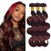 P1B/99J Burgundy Body Wave Bundles Human Hair 3 Bundles,10 12 14 inch 300g view 1